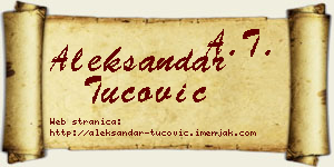 Aleksandar Tucović vizit kartica